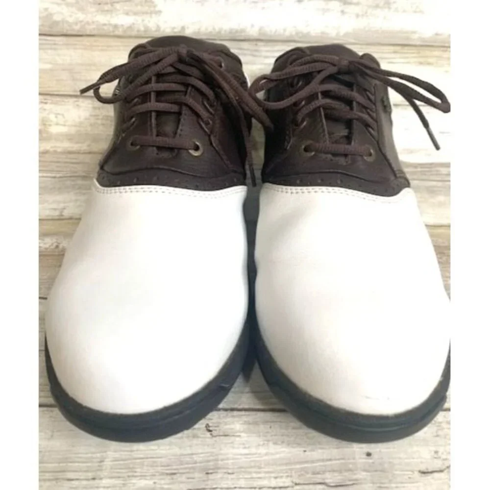 Walter‎ Hagen Men's Leather Golf Shoes White & Brown 9.5W